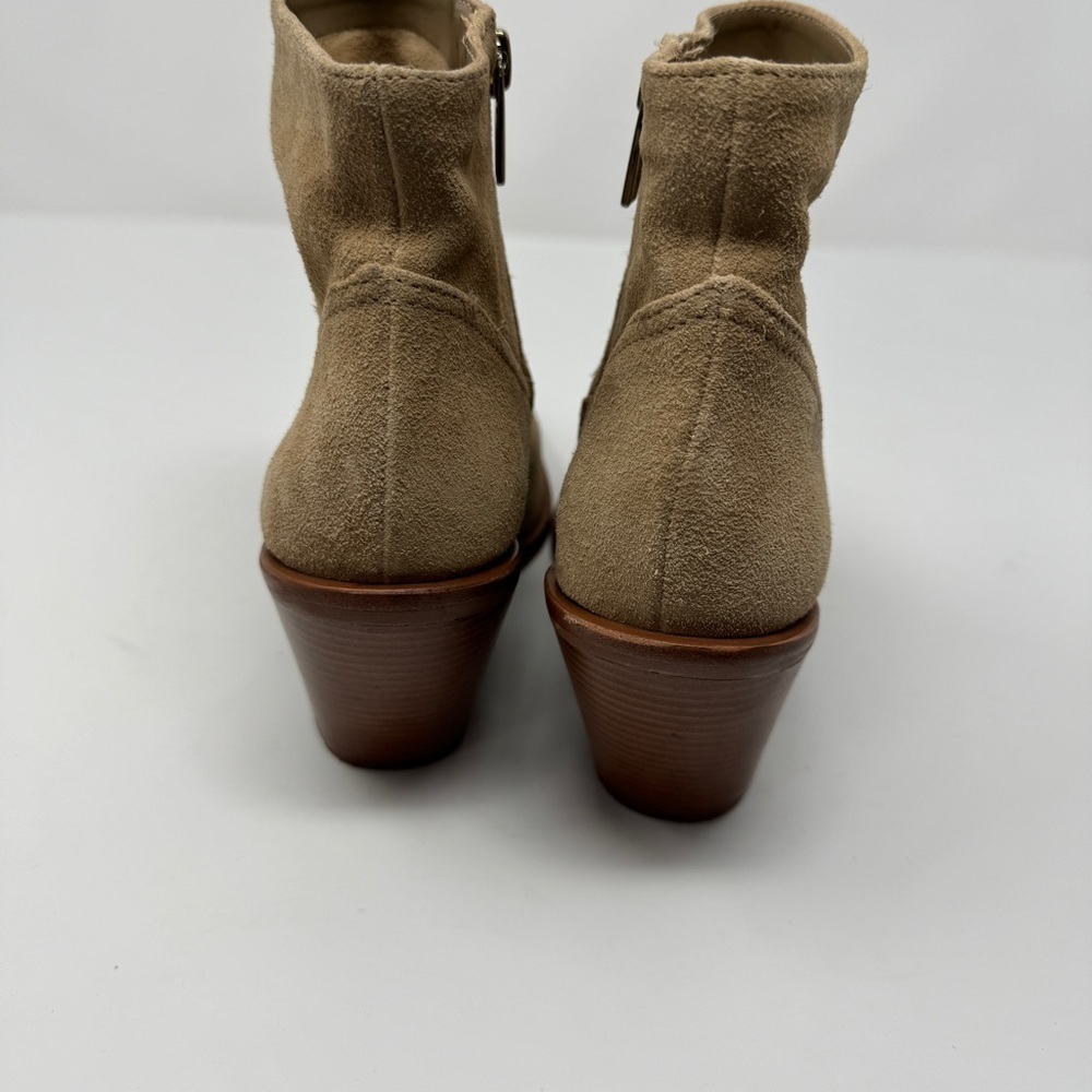Vince Camuto Tan Suede Amtinda Tortilla Squared Toe Block Heeled Bootie Boot - Picture 5 of 14